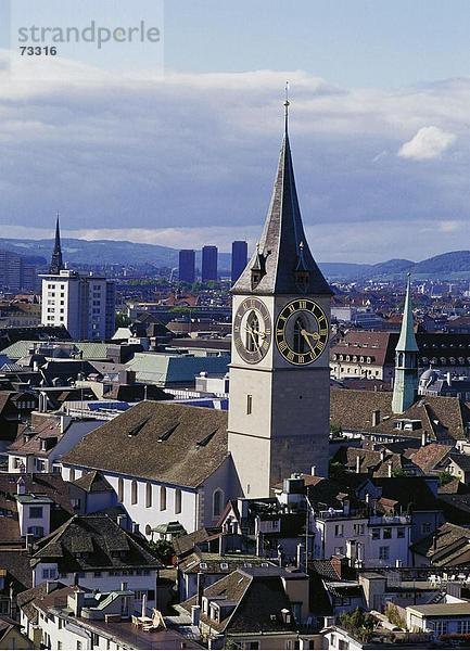 10488494,  Old Town,  Richtung Limmattal,  Schweiz,  Europa,  St. Peter-Kirche,  Überblick,  Stadt,  City,  Zürich