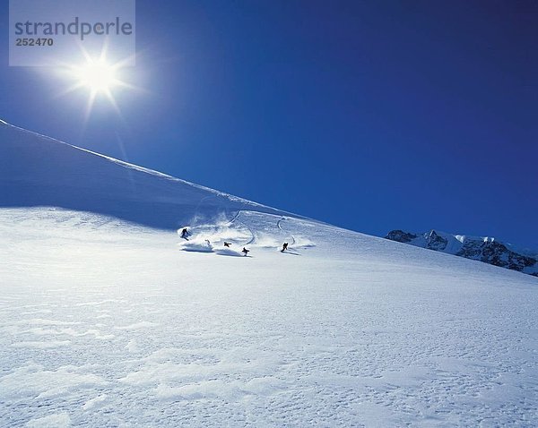 Berg , Sport , Alpen , Gegenlicht , Kanton Graubünden , Schweiz , Wintersport