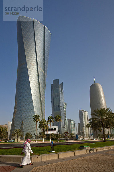 Bidda Tower,  Qatar,  UAE,  Vereinigte Arabische Emirate,  Architektur,  Skyline,  Wohnblocks,  Hochhäuser,  Corniche,  arabischen,  Park,  Doha,  Reisen,  Sehenswürdigkeit,  Wahrzeichen