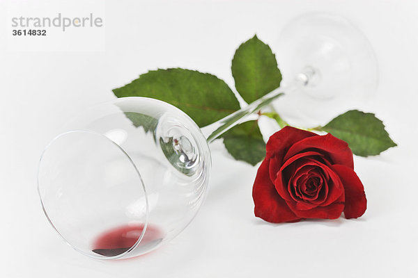 Weinglas,  Glas,  rose,  rot,  noch lebt,  Respekt,  Relation,  Liebe,  Getränk,  leer