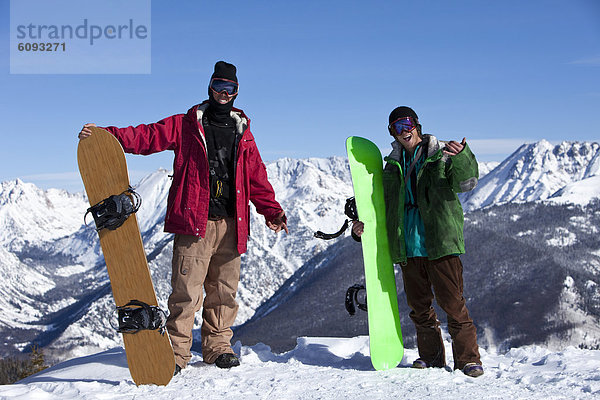 Snowboardfahrer , Begeisterung , junger Erwachsener,  junge Erwachsene , 2 , jung , Erwachsener , Colorado