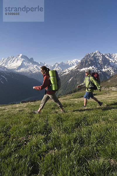 Mensch , zwei Personen , Menschen , französisch , wandern , Alpen , 2