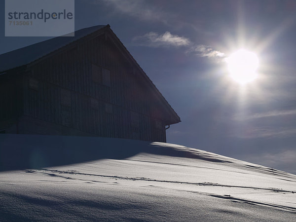 Hütte , Winter , Alpen , Gegenlicht , Schnee , Sonne , Schweiz