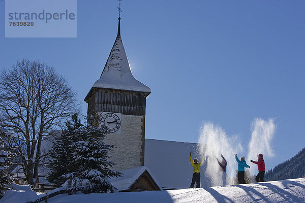 Winter, Kirche, Religion, Dorf, Spaß, Wintersport