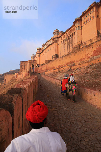 Wand , Attraktivität , Morgen , Sonnenaufgang , Tourist , Festung , Asien , Indien , Rajasthan , Weg