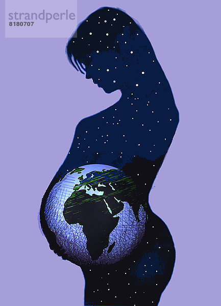 Globus im Bauch einer schwangeren Frau