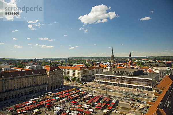 Panorama , Europa , Kirche , Kulturpalast , Dresden , Deutschland , Sachsen