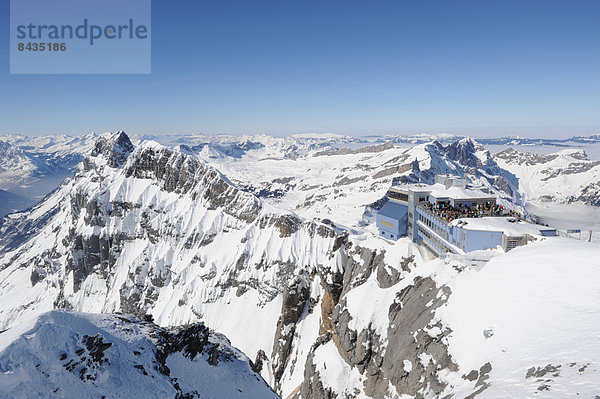 Panorama , Europa , Berg , Winter , Restaurant , Alpen , Schnee , Schweiz