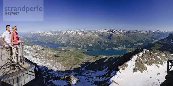Panorama, Frau, Berg, Mann, See, Kanton Graubünden