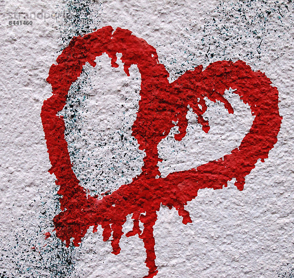 Liebe , Wand , Spritzer , Symbol , rot , Beton , herzförmig,  Herz , Wandmalerei