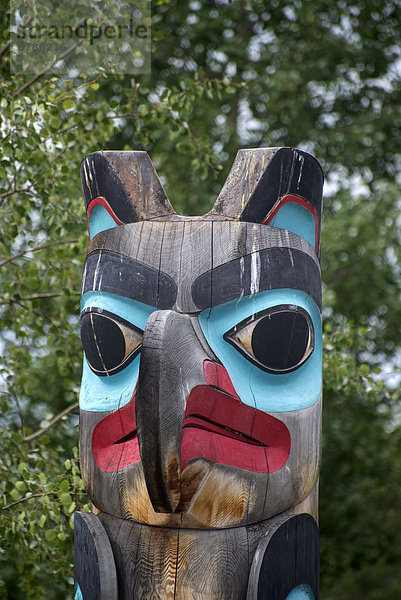 Stange , Indianer , Totempfahl , British Columbia , Kanada