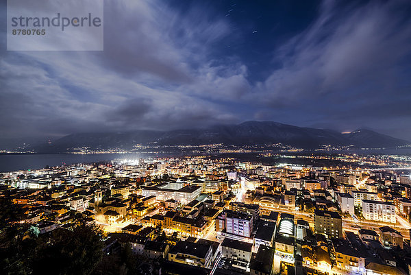 Stadtansicht, Stadtansichten, Europa, Berg, Wolke, blau, Stunde, Locarno, Schweiz