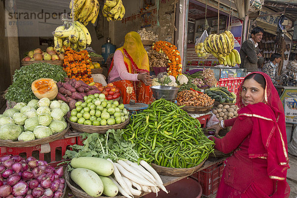 Frau , Tradition , Gemüse , Indien , indische Abstammung,  Inder , Asien , Markt , Rajasthan