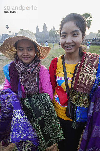 Schal, kaufen, Souvenir, Mädchen, UNESCO-Welterbe, Kambodscha