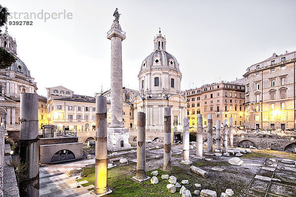 Rom, Hauptstadt, Europa, Unterricht, Blaue Stunde, Foro, Forum Romanum, Italien, Piazza Venezia, Dämmerung