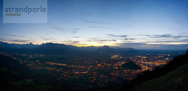 Panorama, Sonnenuntergang, Nacht, Stadt, Großstadt, Österreich, Stimmung, Salzburg