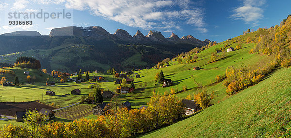 Panorama, Europa, Berg, Spiegelung, Herbst, Schweiz