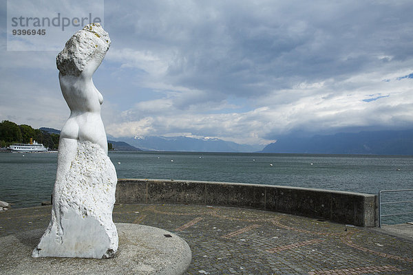Europa, Kunst, Figur, Genfer See, Genfersee, Lac Leman, Lausanne, Geschicklichkeit, Schweiz