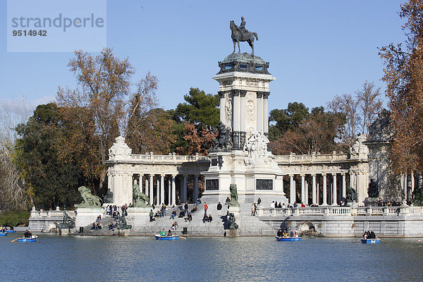 Denkmal Alfons XII.,  Retiro-Park,  Madrid,  Spanien,  Europa
