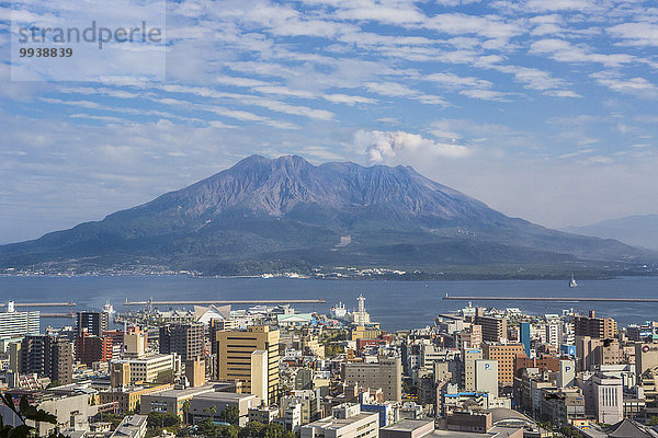 Berg, Landschaft, Aktion, niemand, Reise, Großstadt, bunt, Vulkan, Insel, Tourismus, Asien, Japan, Kagoshima, Kyushu