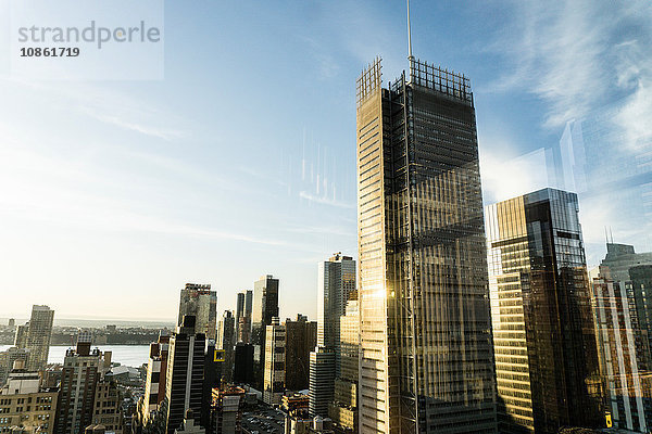 Stadtlandschaft mit Wolkenkratzern und Gebäude der New York Times,  New York,  USA