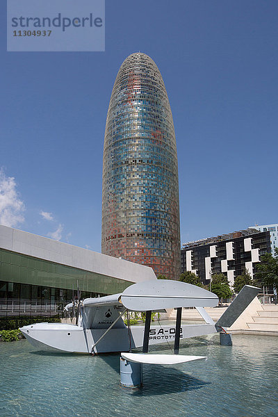 Spanien,  Katalonien,  Barcelona City,  Glorias Square,  Agbar Tower.