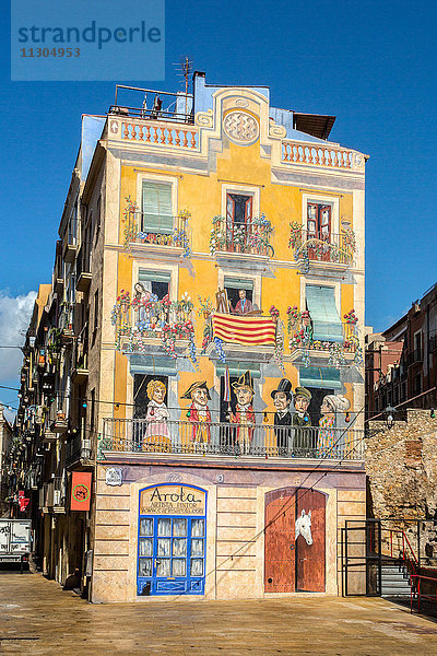 Spanien,  Katalonien,  Tarragona Stadt,  Altstadt,  Wandmalerei,  Malerei