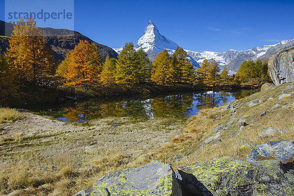 Matterhorn und Grindjisee,  Wallis,  Schweiz