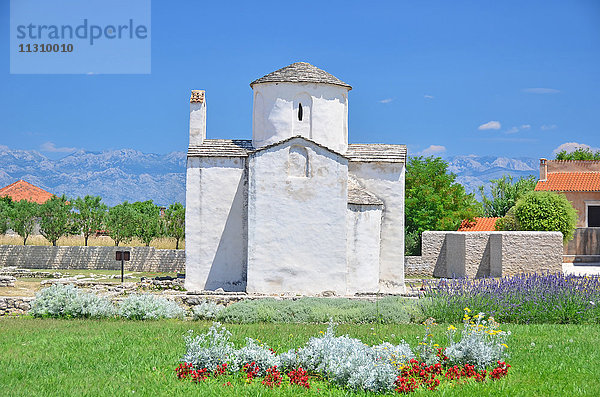 Die byzantinische Kirche der Heiligen Dreifaltigkeit in Nin,  in der Nähe von Zadar in Kroatien. Erbaut im 9. Jahrhundert