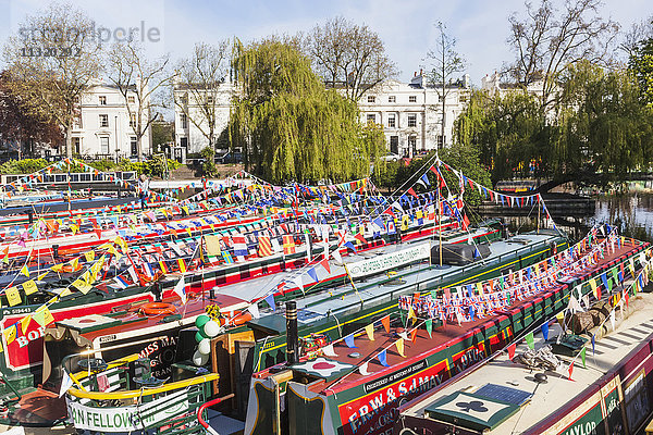 England,  London,  Klein-Venedig,  Kanalboote bei der jährlichen Canalway Cavalcade
