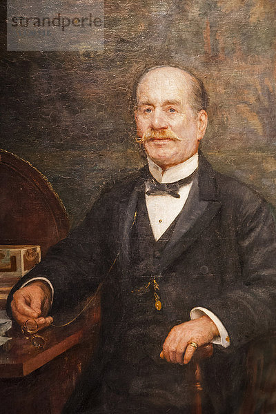 England,  London,  Forest Hill,  Horniman Museum,  Porträt von Frederick John Horniman von Trevor Haddon aus dem Jahr 1906