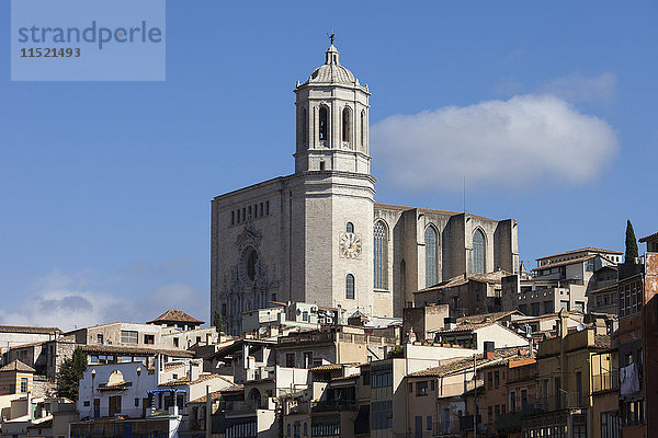 Spanien,  Girona,  Blick auf die Kathedrale von Santa Maria