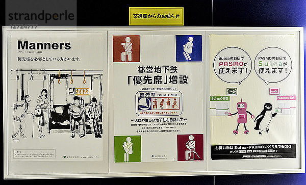 Japan,  Tokio,  Empfehlungstafel in der U-Bahn