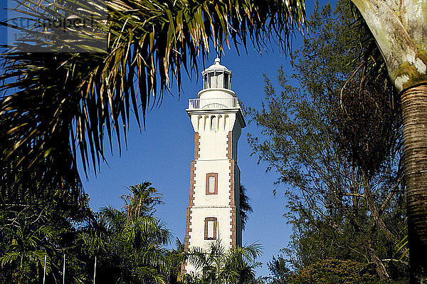 Ozeanien,  Französisch-Polynesien,  die Insel Tahiti,  Mahina,  Matavai Bay,  der Leuchtturm am Venus Point namens Teara o Tahiti wurde 1867 gebaut