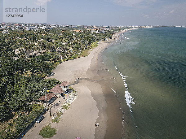 Indonesia,  Bali,  Aerial view of beach