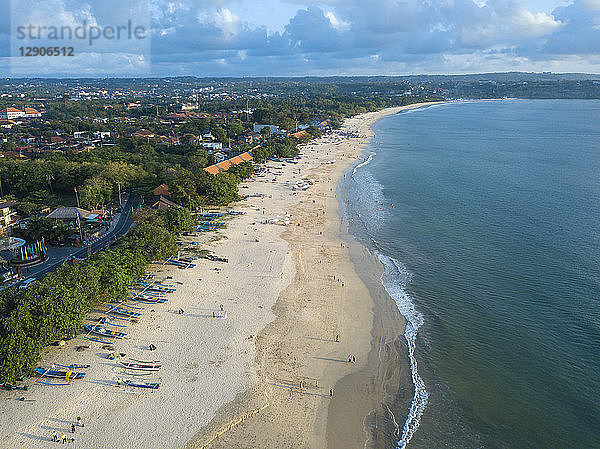 Indonesia,  Bali,  Aerial view of Jimbaran beach