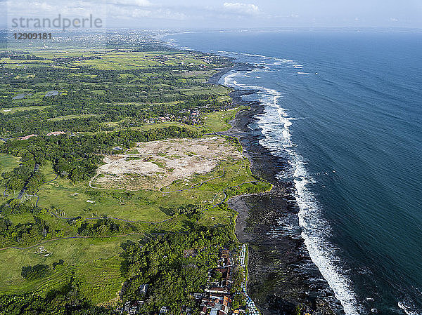 Indonesia,  Bali,  Aerial view of Tanah Lot temple