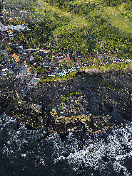 Indonesia,  Bali,  Aerial view of Tanah Lot temple