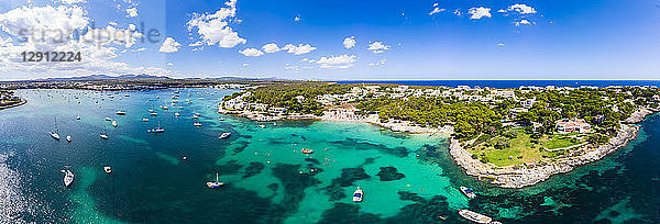 Spain,  Mallorca,  Portocolom,  Punta de ses Crestes,  Bay of Portocolom and Cala Parbacana