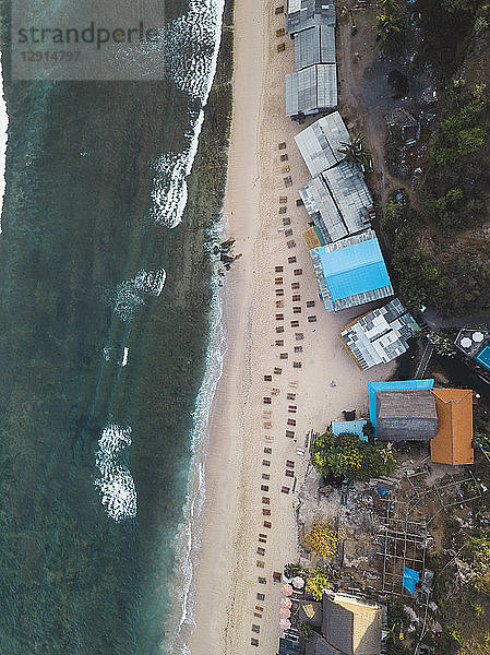 Indonesia,  Bali,  Aerial view of Balangan beach