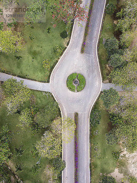 Indonesia,  Bali,  Aerial view of road and ways in a park