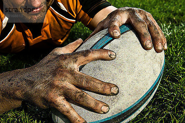 Torschüsse von Rugby-Spielern auf dem Platz