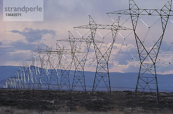Power lines in arid landscape,  Southwest Idaho.