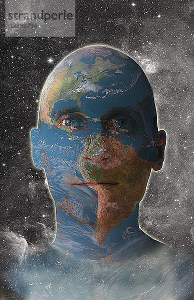 Conceptual illustration of Man as Earth