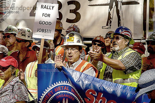 Construction Workers Protesting