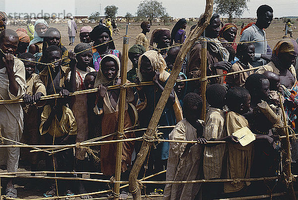 Refugees From Chad Waiting For Food