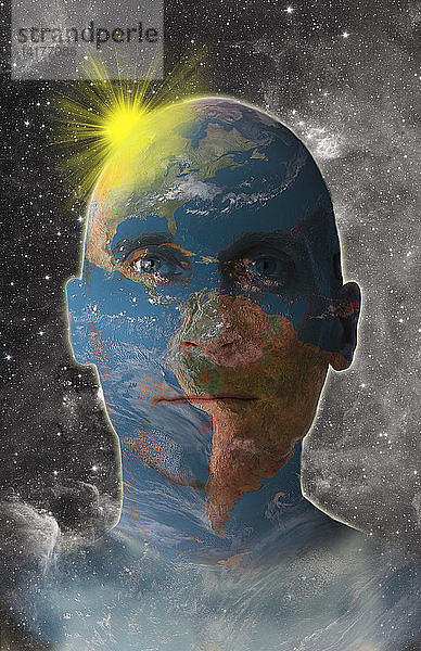 Conceptual illustration of Man as Earth