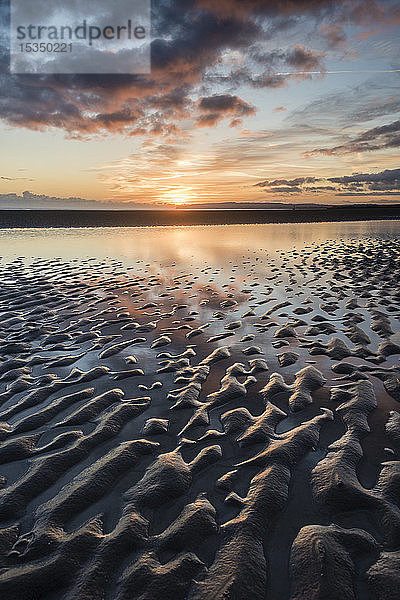 Sonnenuntergang,  Camber Sands,  East Sussex,  England,  Vereinigtes Königreich,  Europa