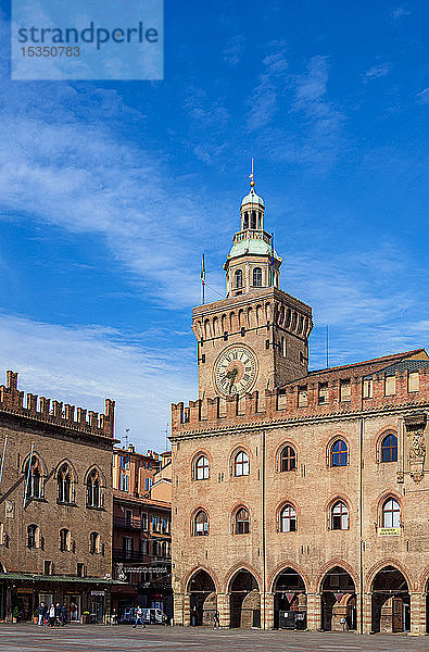 Palazzo d'Accursio,  Piazza Maggiore,  Bologna,  Emilia-Romagna,  Italien,  Europa
