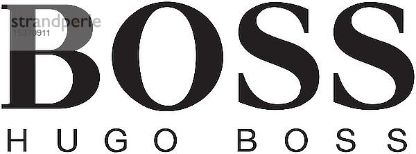 Logo,  Hugo Boss,  Modelabel,  Modekonzern,  Luxusmode,  Ausschnitt,  weißer Hintergrund,  Deutschland,  Europa